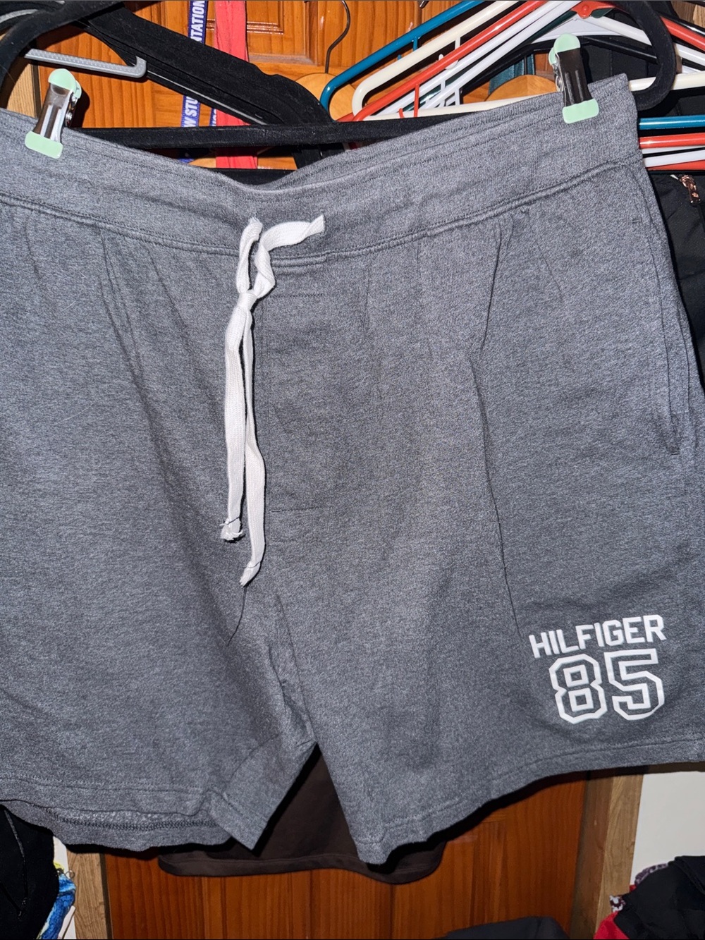 Tommy Hilfiger Gray Athletic Drawstring Shorts with 'Hilfiger 85'